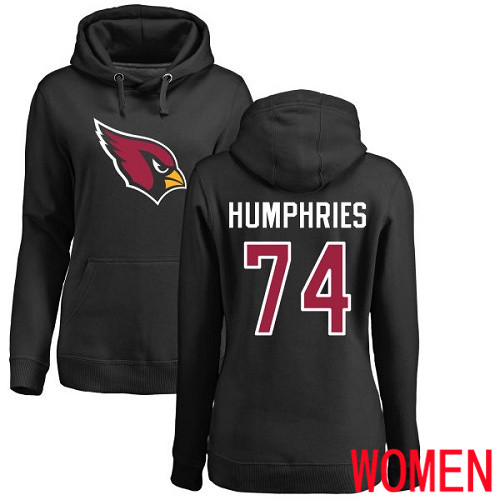 Arizona Cardinals Black Women D.J. Humphries Name And Number Logo NFL Football #74 Pullover Hoodie Sweatshirts->nfl t-shirts->Sports Accessory